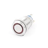 XDiscount　押しボタンスイッチ　プッシュスイッチ　切替スイッチ　　LEDエンジェルアイズスイッチ　　レッド　24V 19mmのスレッド径