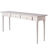 ライフスタイリングショップ 天然木デスク テーブル 幅180×奥行45cm 木製 オフホワイト  LS-663POWH