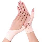 O.M.C TOKYO 手首 親指 サポーター 高伸縮素材 適度な加圧 (ベージュ 穴あり ２枚入り)