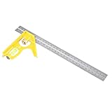 Baosity 角度定規　角度ルーラー　内外角度　測定ツール　木工　産業　12インチ　0-180度　多機能　読みやすい　全２色 - 黄