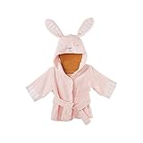 Hooyi ベビーピンクラビットコットンバスローブ子供たちはスパ (ピンク, 0-12 month)