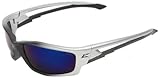 Edge Eyewear SK118 Kazbek Safety Glasses, Black with Blue Mirror Lens [並行輸入品]