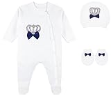 Lilax Baby Boy Crown Jewels Layette 3ピースギフトセット カラー: ブルー