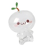 monkeyjack Long Grass人形透明ガラス貯金箱かわいいホームDecorコインボックスギフト