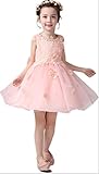 Remeehi 【子供ドレス】 ワンピース女の子ドレス ガールズワンピース 可愛い チェリー柄 発表会 結婚式 入園式 演奏会　パーティー 春夏 ベビー 子供 ノースリーブ ドレス フォーマル ワンピ