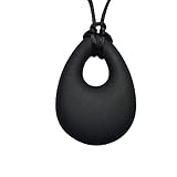 Silicone Teething Necklace, Black Teardrop, BPA, Lead, & Dioxin Free by Shenzhen Kean Silicon Produc