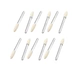 uxcell 軸付砥石　ウントフェルトバフ　フェルト　電動ドリル　研磨ツール　金属　ベージュ　シルバー トーン