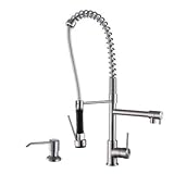 Ruvati rvf1290 K1ch 28 " pre-rinse Commercialスタイルキッチン蛇口withソープディスペンサー、ポリッシュクローム