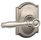 Schlage f10-bir-619-camサテンニッケルPassage Birminghamスタイルレバーwithキャメロットローズ