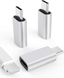ライトニング to Type C 変換アダプタ 変換コネクター ライトニング to タイプC急速充電 へアルミニウム合金製i-Pone15/15 Plus X-peria Ga-laxy Pixel An-droidなどUSB-C機器対応 シルバー【3個セット】