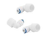uxcell ウォーターディスペンサー 1/2BSP-1/4"Tube クイックアダプタ プラスチック材質 アダプタ クイックフィッティング 3個入り