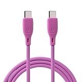 iFace Type-C to Type-C Neo 充電ケーブル 1.2m ストレート (ネオパープル)【 急速充電 3A 絡みにくい USB-C & USB-C シリコン素材 アイフェイス ケーブルタイ付属 iPhone Galaxy iPad MacBook Pro 各機種対応 】