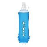 ソフトフラスク ランニング ボトル 500ml/350ml/200ml ハイドレーション 給水ボトル 水筒 折り畳み マラソン トレイルラン 登山 ジョギング 防塵キャップ付き(青、500ml)