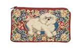 123 Creations C496CC-4.5x7 in. B-Floral Bichon Petit-point Cosmetic Purse