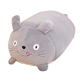 TONGSONG 長さ8インチ ぬいぐるみ グレー猫 ぬいぐるみ グレー 猫 抱きしめたくなる グレー 猫 枕 ぬいぐるみ おもちゃ ホームデコレーション グレー猫 抱きしめられる アニメ ギフト 誕生日 バレンタイン