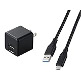 【Type-Cケーブルセット】 エレコム USB充電器 USB コンセント 合計12W (5V/2.4A) 2ポート USB-A コンパクト 折りたたみ式プラグ ブラック EC-AC3912BK + エレコム usb c ケーブル 1m Type-C to USB-A USB3.2 急速充電 5Gbps 15W ブラック MPA-ACEC5G10BK