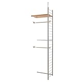 突っ張り壁面間仕切りワードローブ幅58cm　連結用　背板無しタイプ　ナチュラル色　NJ-0195