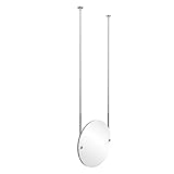 Allied真鍮ch-90-pniラウンド天井Hungミラー、ポリッシュニッケル