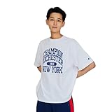 [チャンピオン] 半袖Tシャツ 半袖 丸首 綿100% cotton USA ガーメントウォッシュ Relax Fit グラフィックロゴプリント ショートスリーブTシャツ メンズカジュアル C3-B326 ホワイト