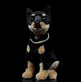 bralafia ドーベルマン 犬 リアル 動物 ぬいぐるみ ミニぬいぐるみ ブラック おもちゃ 可愛い 子供プレゼント オーナメント インテリア 装飾品 30cm