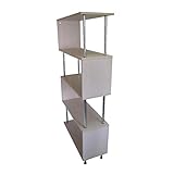 タンスのゲン オープンラック S字 5段 幅80cm お掃除ロボ対応 シェルフ アンティークホワイト 39100015 01