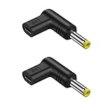 l字変換アダプター DC充電コード L字型 2個セット パワー出力：12V 最大充電速度65W ノートパソコン 充電器 PD Type‑C-DCアダプター 端子の仕様：3.0*1.1 3.5*1.35 4.0*1.7 4.8*1.7 5.5*2.1 5.5*2.5(5.5*2.5, ブラック, 2)
