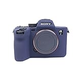 SIUTATDSH カメラカバー シリコンケース 適用 Sony ソニー A7IV A7M4 ILCE-7 Mark 4 シリコンカバー カメラケース 撮影ケース ライナーケース カメラホルダー、耐震・耐衝撃・便携·三脚設置でき、電池交換でき (ブルー)