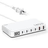140W USB充電器 Type-c 6ポート 急速充電器【単ポート100W USB-C*3＋20W USB-C*1+USB-A*2、PPS&PD3.0&QC4+対応】PSE認証 PC同時充電 ノートPC充電器 コンセント スマホ充電器MacBook/iPhone/Galaxy/Android/スマートフォン タブレットなど機器対応（ホワイト）