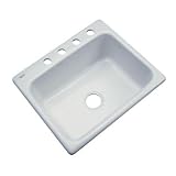 インバネス差し込み式アクリル25 x 22 x 9で。4-holeシングルボウルキッチンシンクinスターリングシルバー