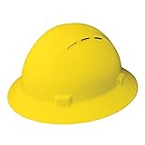 ERB Safety 19432 Americana Full Brim Vent Mega Ratchet Hardhats, 6.5 x 8, Yellow by ERB
