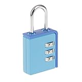 Lovoski 　3桁　組み合わせ　南京錠　旅行用　荷物　スーツケース　引き出し　コードロック　パドロック　全3色 - 青