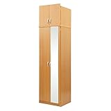 クローゼット 収納 たんす ハンガーラック ミラー付き 衣類収納 木製 上置きタンスセット ナチュラル