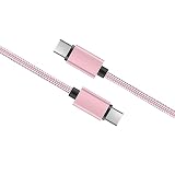 SLuB iPhone 16 ケーブル Type C to Type C ケーブル PD対応 USB-C to USB-C 60W急速充電 USB2.0 高速データ転送 超高耐久ナイロン Galaxy、Xperia、Pixel、iPhone 15、iPhone 16、iPad Pro/Air、MacBook等タイプC to タイプC機種対応(1m ローズゴールド)