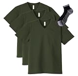 [グリマー] ドライ Vネック Tシャツ 3枚組 Sportsソックスセット アーミーグリーン 5L