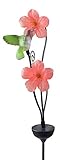 Moonrays 92548 Solar-Powered Hummingbirg with Pink Habiscus Flowers Garden LED Metal Stake Light [並行