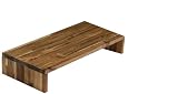 WOODPRO アカシア モニター台 デスクシェルフ 幅51cm 高さ12cm 奥行27cm ダークウォルナット色 完成品 木製 モニタースタンド 卓上 パソコン台 ディスプレイ台 机上台 コの字ラック 受注生産