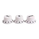 Healifty 3 PCS/Setプラスチックトップハットギターボリュームトーンコントロールノブスタジオスタイルギター用ロータリーノブ（ホワイト）