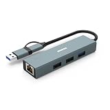USB C USB A 両対応 ハブ 変換アダプタ 4in2 バスパワー LAN usb3.0 ドッキングステーション MacBook Air ノートPC ipad air pro 対応