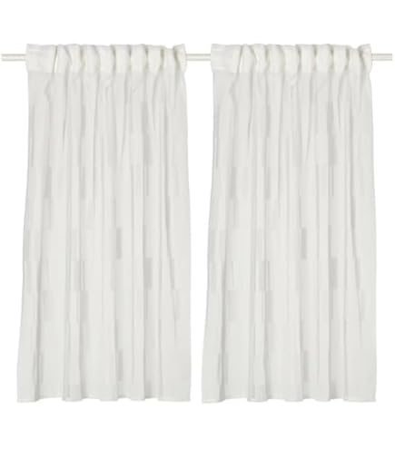 Amazon｜IKEA(イケア) ALVINE SPETS 40171863 薄手のカーテン1組, オフ