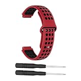 for GARMIN 腕時計ストラップ バンド シリコーン製 腕時計 交換バンド for ガーミン ForeAthlete 235J/220J/230J/235J/620J/630J/735XTJ /Approach S20 / S5 / S6 ベルト 交換ベルト バンド for フォーアスリート235J シリコン製腕時計ストラップ/交換ベルト工具付き (Red Black)