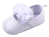 (ビグッド)Bigood 可愛い 子供靴 女の子 赤ちゃん ベビー靴 出産祝い フォーマル ルーム ベビーシューズ PU 結婚式 春秋 シンプル 花柄 13cm ホワイト