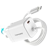 TOPADRE 30W 充電器 Type-c USB充電 器【1.1mケーブル一体型/PSE認証済/折り畳み式プラ/二台同時に充 電】小型 ACアダプターiPhone/iPad/AQUOS/OPPO/Galaxy/Xperia/Pixelなど機器対応 ホワイト