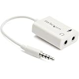 StarTech.com 4極ヘッドセット用アダプタ ホワイト 4極3.5㎜プラグ - 2x 3極3.5㎜ジャック PC/iPhone対応 MUYHSMFFADW