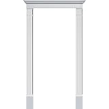 Fypon Singleドアサラウンドキットwith 51 " W x 6 " H Crosshead & 5 1 / 4 " W Fluted Pilasters 56" x 12" Crosshe