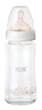 NUK プレミアムチョイスほ乳びん(ガラス)/240ml/シリコンニップル/サンド/ホワイト FDNK0020117