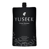 YUSEEK クリームシャンプー 白髪用ヘアマニキュア 黒染め シャンプー トリートメント 350g (1個, 黒ブラック)