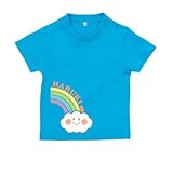 BabyChips 虹(名入れ半袖ベビーTシャツ) 110 ターコイズ