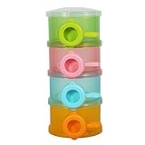 Eboxer　ミルク容器　4階式　大容量　 4回分の粉ミルクを計りおき　４つの色　可愛い　携帯便利　使用しやすい