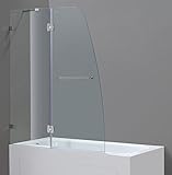 Aston Contemporary /モダン48 x 58インチ完全にFramelessヒンジタブ/シャワードア、ステンレススチール仕上げ、、
