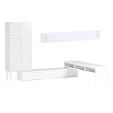 arne テレビ台 キャビネット ウォールシェルフ 完成品 日本製 配線収納 3点セット T-003/1500 T3H-cabi WallBox F-1500 ホワイト